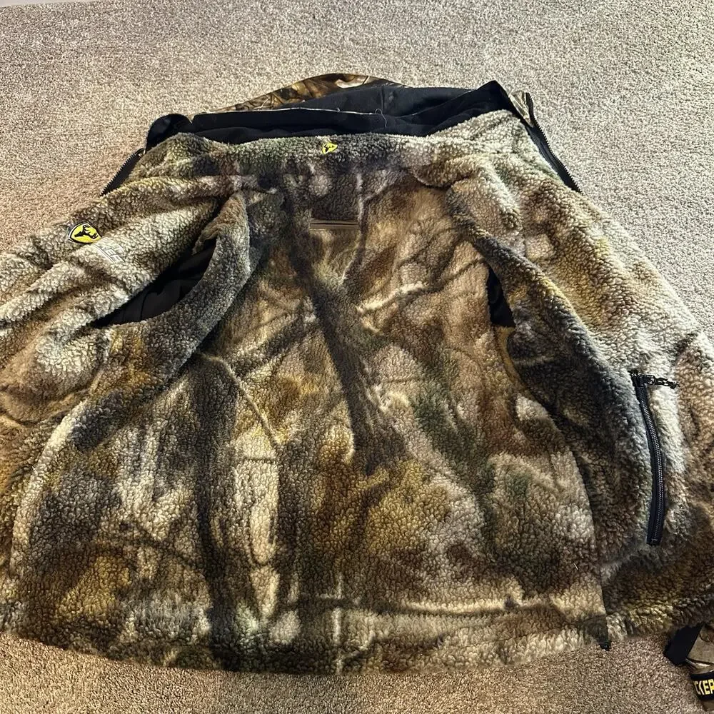 SCENT Block RAIN BLOCKER MEN'S CAMOUFLAGE HOODED JACKET BROWN GREEN MEDIUM M